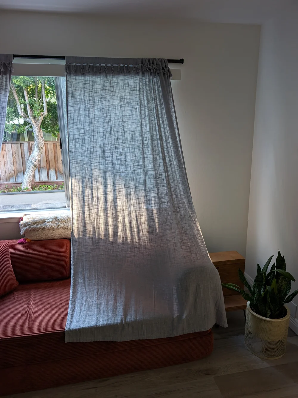 Sheer Cotton Window Curtain Panels in Gray - UO Home